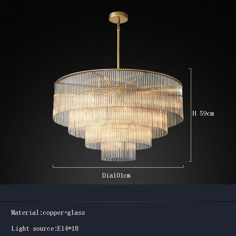 Art deco style Nordic chandelier featuring full brass and glass shade for dining room luxury creative hanging ceiling lamp