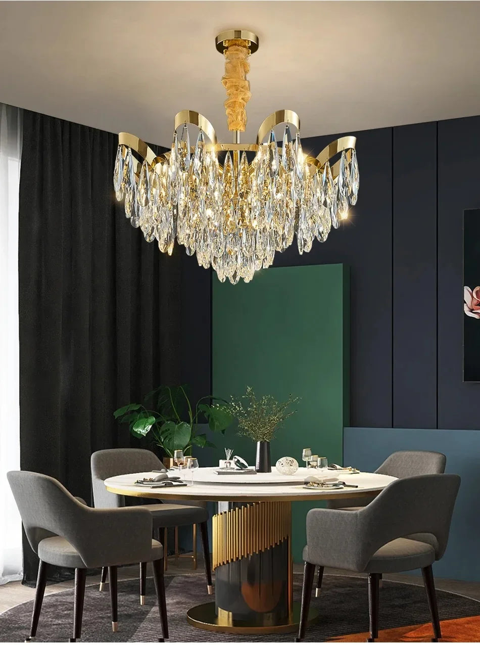 New Modern Chandelier For Living Room Dining Room Creative Design Crystal Hanging Lamp Home Decor Indoor Lighting Lustre Fixture