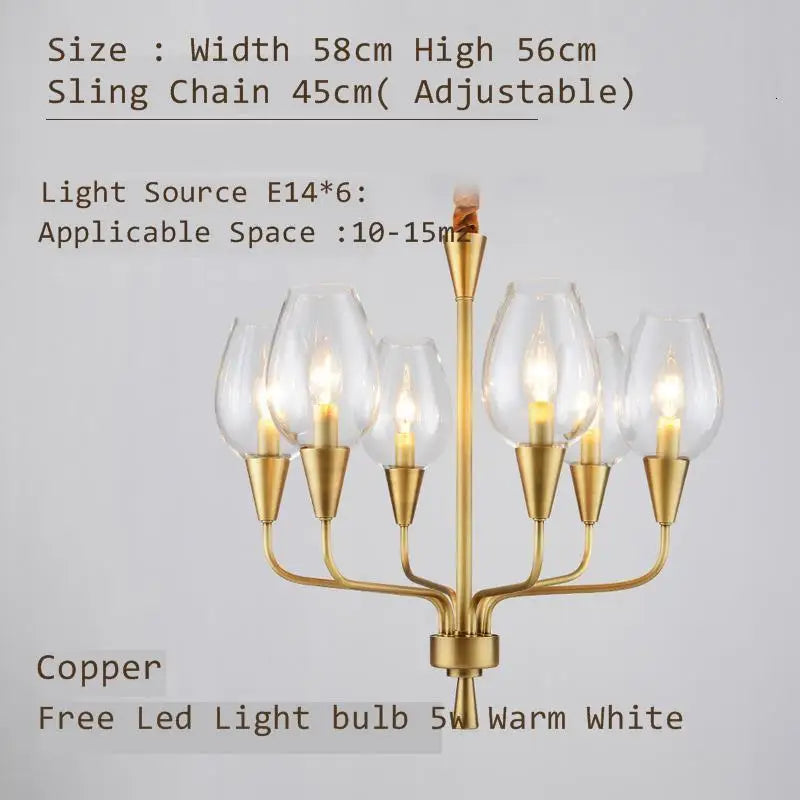 Modern art deco chandelier Living Room lustre vintage High Quality Hotel Guest Room Bedroom Glass Lamp chandelier gold