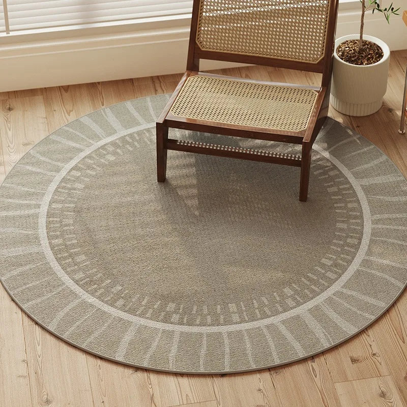 Round Bedroom Rug Light Luxury Study Coffee Table Floor Mat Retro Brown Living Room Carpet for Leisure Area Cloakroom Ковер 러그
