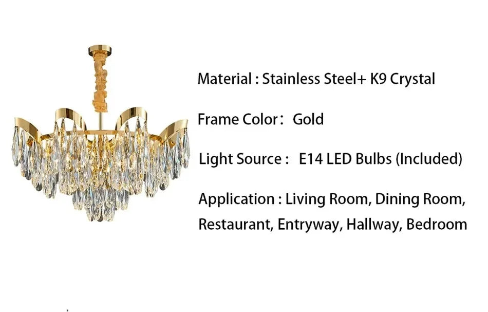 New Modern Chandelier For Living Room Dining Room Creative Design Crystal Hanging Lamp Home Decor Indoor Lighting Lustre Fixture