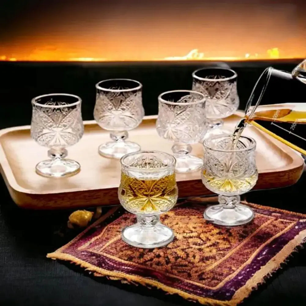 High Foot Cup Drink Cups Wineglasses Goblet Transparent Glass for Home Restaurant Bar Juice Mugs Diamond Drinkware Water Cup