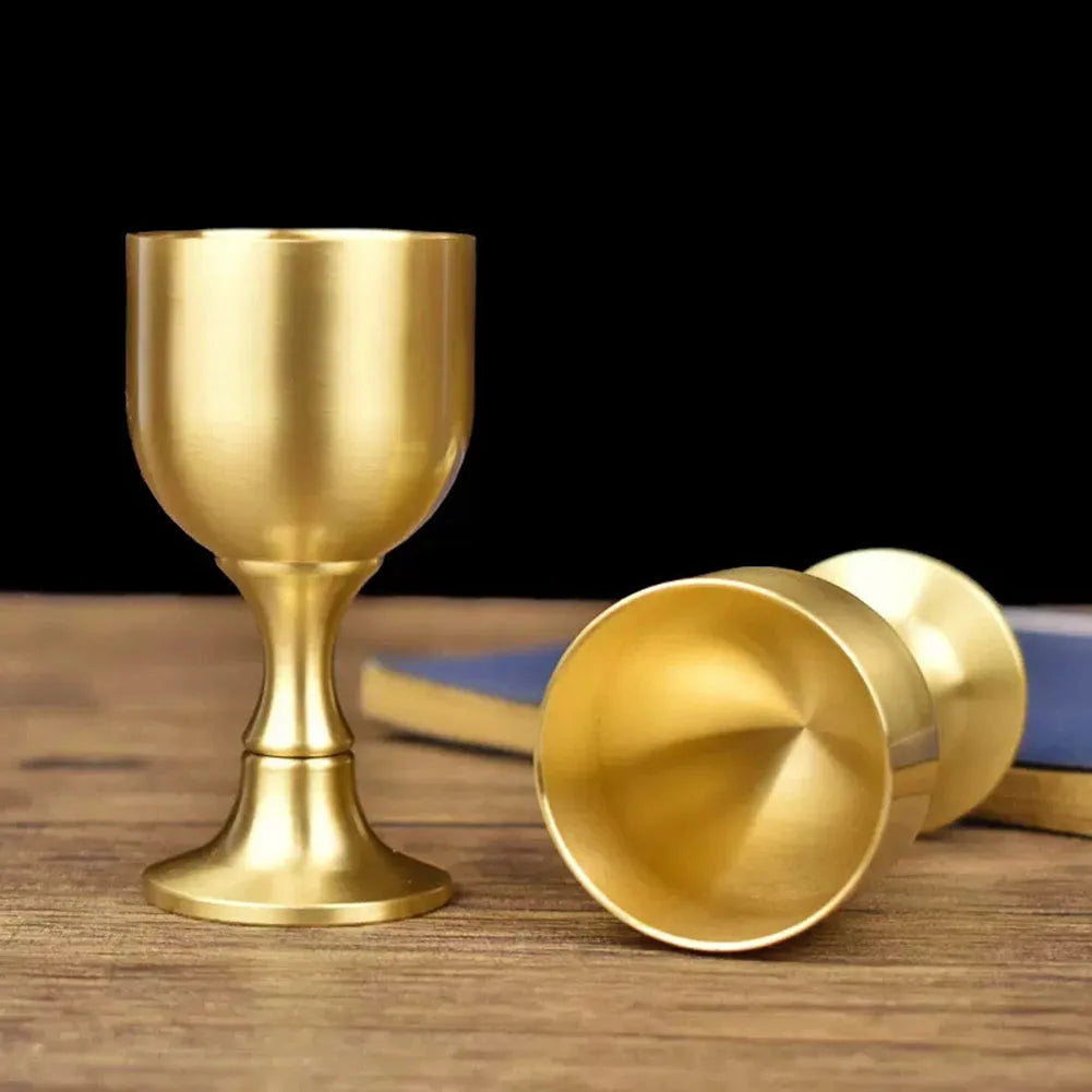 15/30ml Brass Chalice Cup Cocktail Glass Drinking Liquor Tumbler Cup Mug For Party Bar Wine Beer Juice Goblet Beverage Drinkware