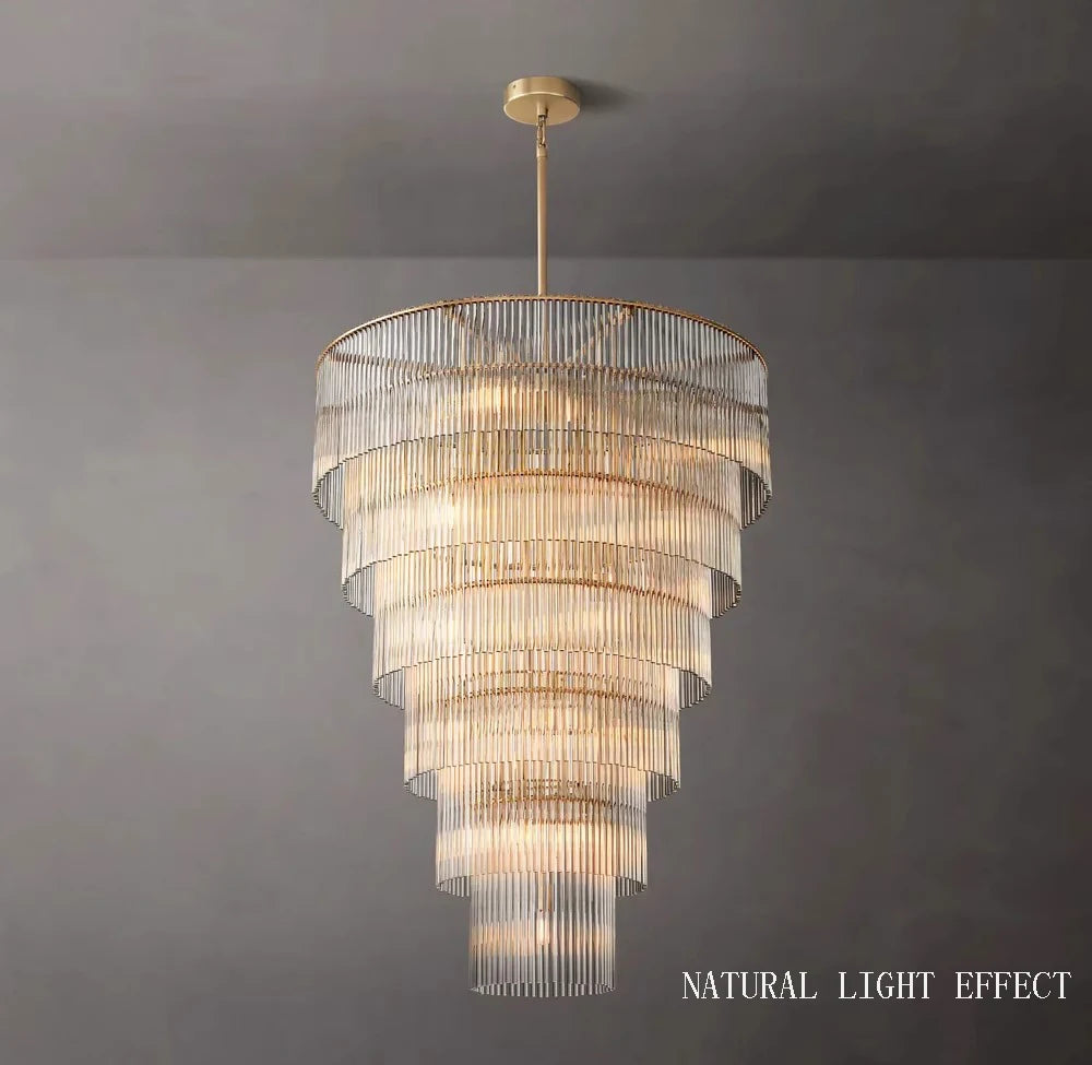 Art deco style Nordic chandelier featuring full brass and glass shade for dining room luxury creative hanging ceiling lamp