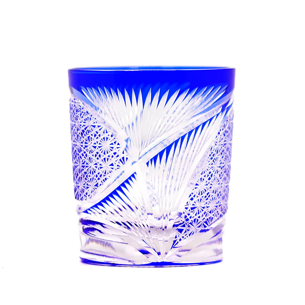 Edo Kiriko Drinking Glass Old Fashioned Crystal Whisky Cup For Scotch Bourbon Hand Cut Design Cocktail Glass With Gift Box 1PC
