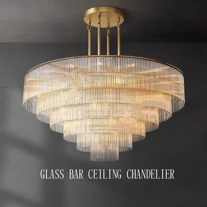 Art deco style Nordic chandelier featuring full brass and glass shade for dining room luxury creative hanging ceiling lamp