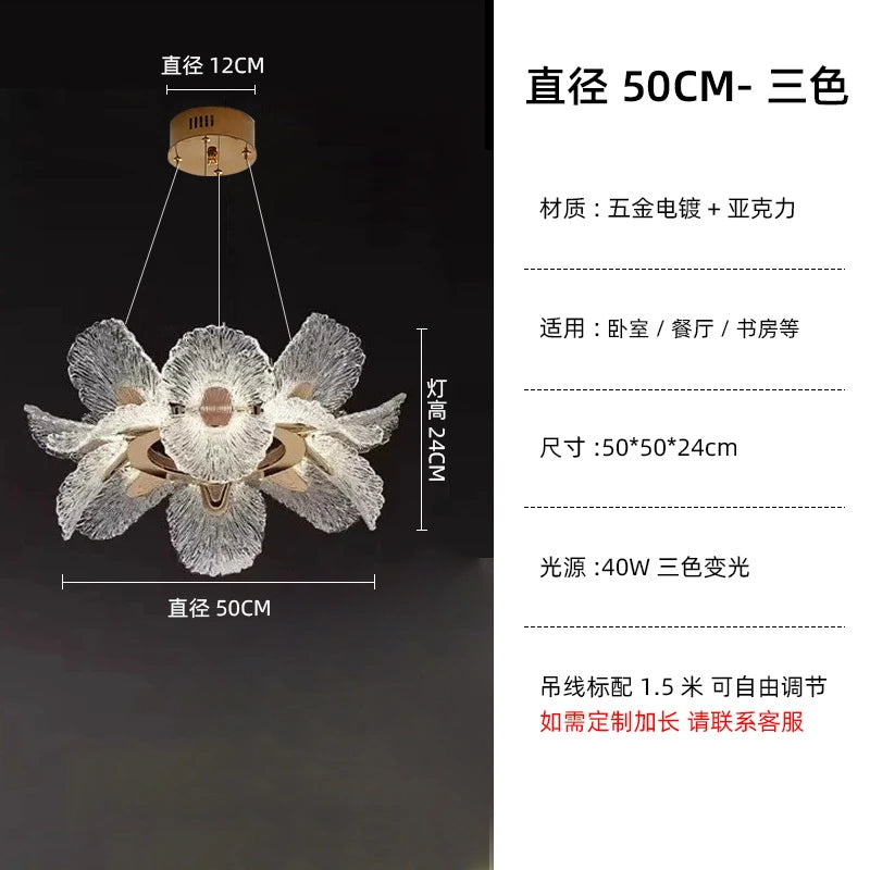 Luxury Ceiling Chandelier French for Home Decoration Living Room Pendant Light Dining Room Bedroom Flower LED Hanging Lamp LED