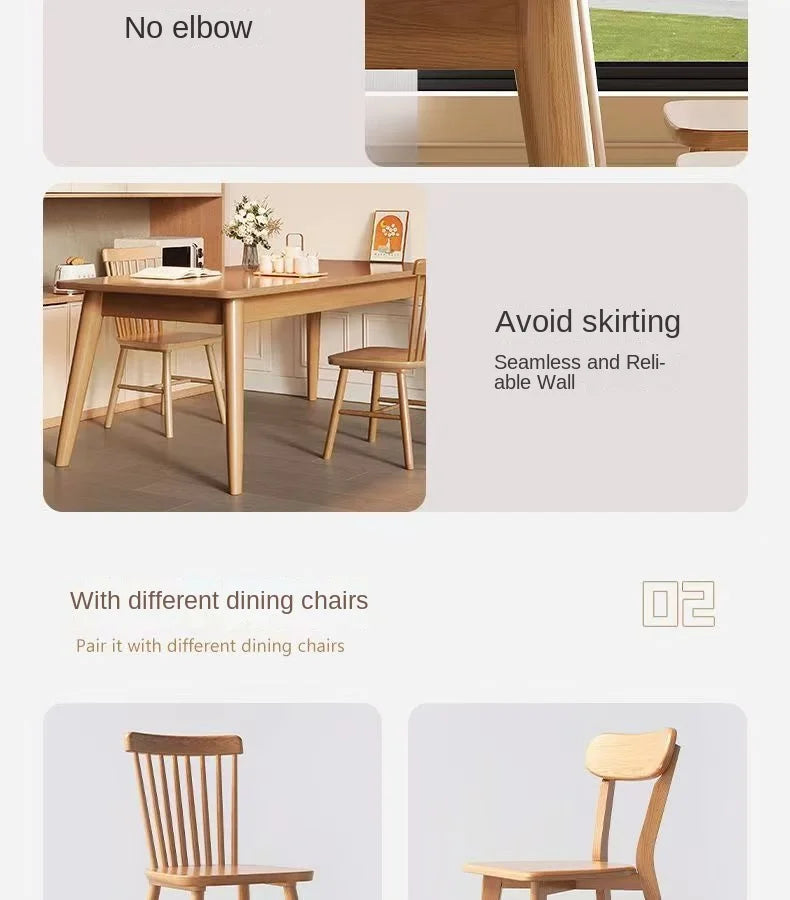 Solid wood dining table modern home rectangular dining table Japanese style dining table small apartment simple