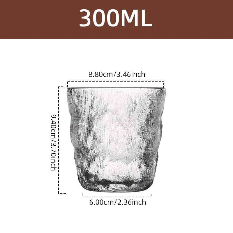 300ml/360ml Glass Cup Frosted Glacier Glass Water Cup Coffee Whiskey Beer Tea Mug Drinks Milk Cup Glass Mugs Handle Drinkware