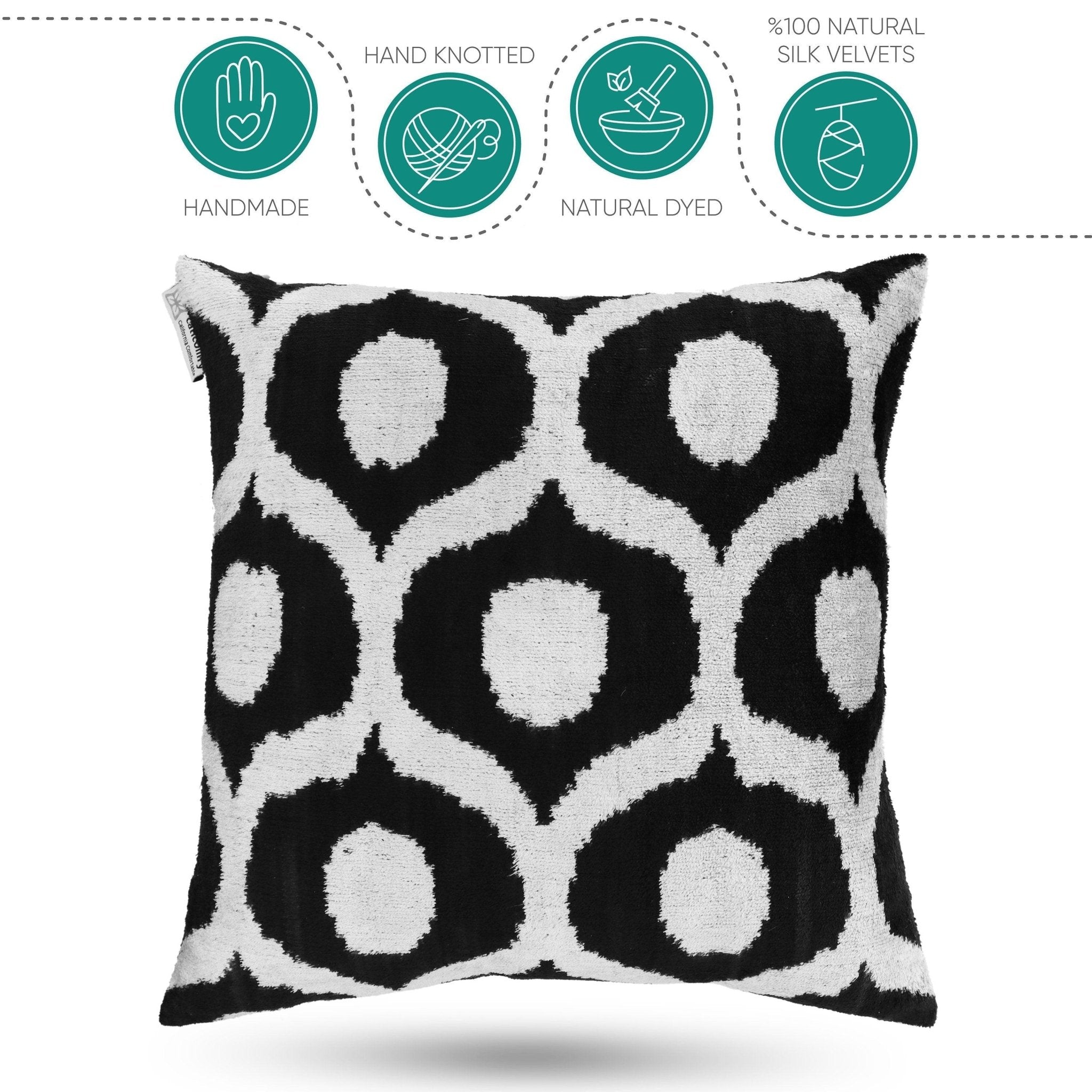 Canvello Handmade Decorative Black and White Pillows - 18x18 in